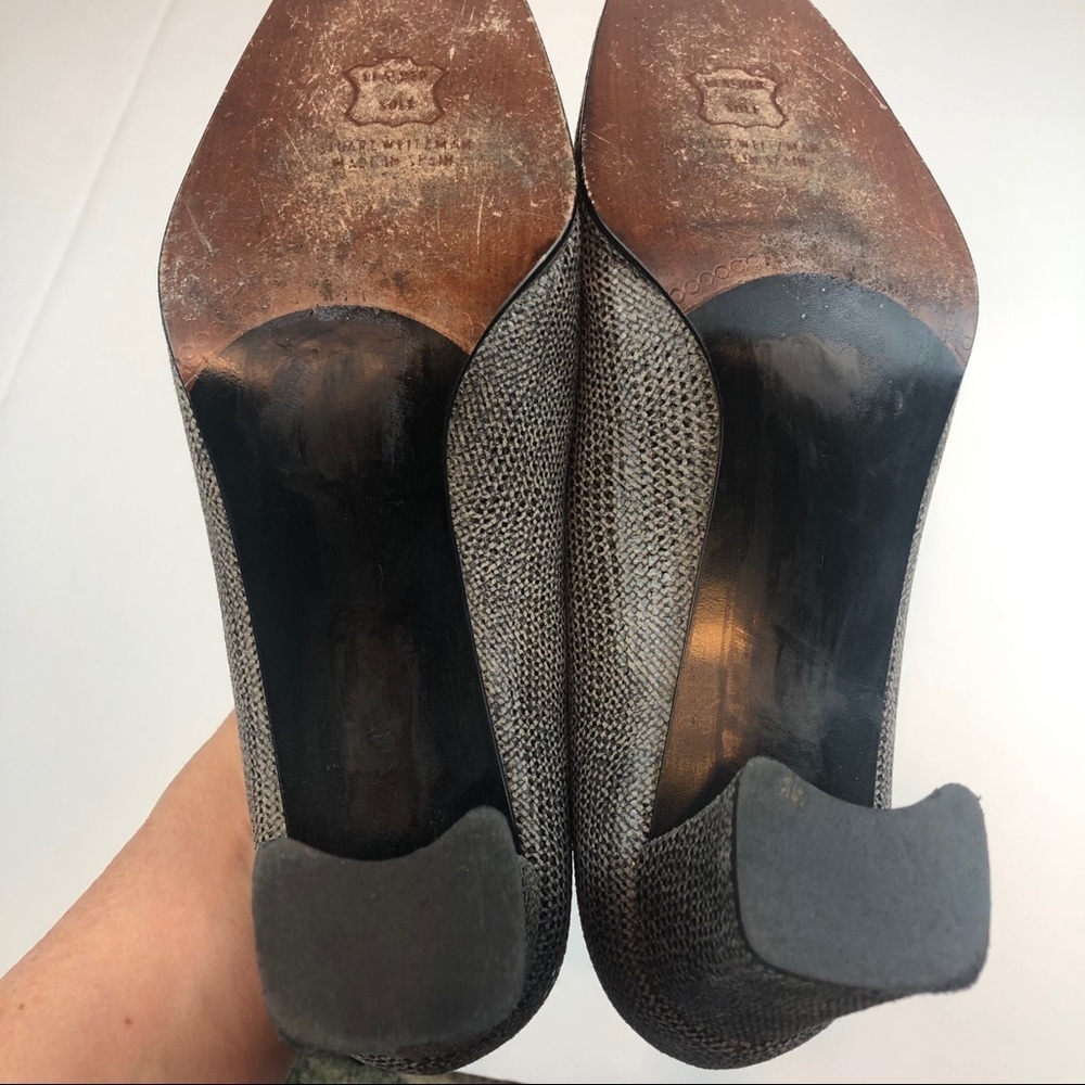 Stuart Weitzman Snakeskin Print Block Heel… - Picture 13 of 14